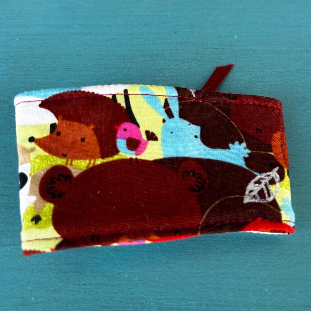 Reusable Coffee Cup Sleeve, Colorful Animal Print Fabric, Gift for Coffee Lover